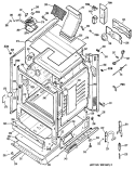Section Diagram and Parts List for JGBP35AEV2AA  General Electric Range