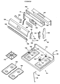 COOKTOP Diagram and Parts List for JGBP34AEV3AD  General Electric Range