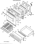 DOOR & DRAWER PARTS Diagram and Parts List for JGBP34AEV3AD  General Electric Range