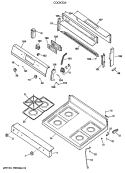COOKTOP Diagram and Parts List for JGBP26GEV3AD  General Electric Range