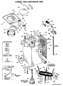 CABINET AND SUSPENSION ASM. Diagram and Parts List for WLW2330BAL  Hotpoint Washer