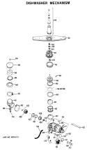 DISHWASHER MECHANISM Diagram and Parts List for HDB921-01  Hotpoint Dishwasher
