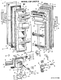 Section Diagram and Parts List for CSF24DFB  Hotpoint Refrigerator
