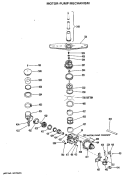 MOTOR - PUMP MECHANISM Diagram and Parts List for HDB821-05  Hotpoint Dishwasher