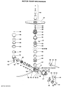 MOTOR - PUMP MECHANISM Diagram and Parts List for HDA997-01  Hotpoint Dishwasher