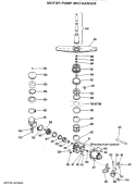 MOTOR PUMP MECHANISM Diagram and Parts List for HDB827-01  Hotpoint Dishwasher