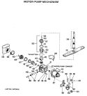 MOTOR - PUMP MECHANISM Diagram and Parts List for HDA487-01  Hotpoint Dishwasher
