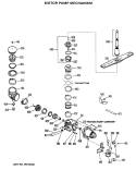 MOTOR PUMP MECHANISM Diagram and Parts List for HDA997-02  Hotpoint Dishwasher