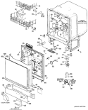 Section Diagram and Parts List for HDA487G-01BK  Hotpoint Dishwasher