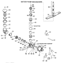 MOTOR - PUMP MECHANISM Diagram and Parts List for HDA897G-01  Hotpoint Dishwasher
