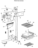 FRESH FOOD SECTION Diagram and Parts List for CSX20LHD  Hotpoint Refrigerator