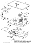 Section Diagram and Parts List for JP661B*C3  General Electric Cooktop