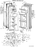 Section Diagram and Parts List for CSX24XJE  Hotpoint Refrigerator