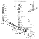 MOTOR PUMP MECHANISM Diagram and Parts List for HDA477-04  Hotpoint Dishwasher