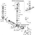 MOTOR - PUMP MECHANISM Diagram and Parts List for HDA797K-01BA  Hotpoint Dishwasher