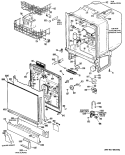 Section Diagram and Parts List for HDA2000K01  Hotpoint Dishwasher