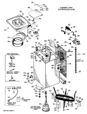 CABINET AND SUSPENSION ASM. Diagram and Parts List for WLW3600BBL  Hotpoint Washer