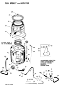 TUB, BASKET AND AGITATOR Diagram and Parts List for WLW3000BCL  Hotpoint Washer