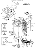 CABINET AND SUSPENSION ASM. Diagram and Parts List for WLW3000BCL  Hotpoint Washer