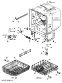 Section Diagram and Parts List for HDA200S-45  Hotpoint Dishwasher