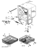 Section Diagram and Parts List for HDA100S-45AW  Hotpoint Dishwasher
