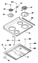 Section Diagram and Parts List for L3B345GL2  General Electric Range