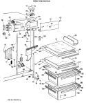 FRESH FOOD SECTION Diagram and Parts List for MSX24DRAWH  General Electric Refrigerator