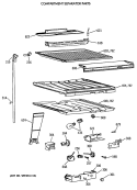 COMPARTMENT SEPARATOR PARTS Diagram and Parts List for MTX21GASSRWW  General Electric Refrigerator