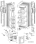 Section Diagram and Parts List for MSG22GRTCWW  General Electric Refrigerator