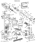 FREEZER SECTION Diagram and Parts List for MSG22GRTCWW  General Electric Refrigerator