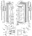 Section Diagram and Parts List for MSG24GRTCWH  General Electric Refrigerator