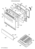 DOOR & DRAWER PARTS Diagram and Parts List for LGB336GET2WH  General Electric Range
