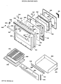 DOOR & DRAWER PARTS Diagram and Parts List for LGB600GET3BC  General Electric Range