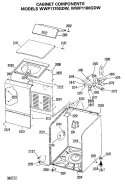CABINET COMPONENTS Diagram and Parts List for WWP1180GDW  General Electric Washer
