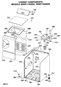 CABINET COMPONENTS Diagram and Parts List for WWP1180GDE  General Electric Washer