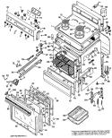 Section Diagram and Parts List for JBP26W*P1  General Electric Range