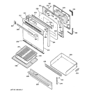DOOR & DRAWER PARTS Diagram and Parts List for JGBP30GEV1AD  General Electric Range