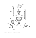 SUSPENSION, PUMP & DRIVE COMPONENTS Diagram and Parts List for WBXR1060T3AA  General Electric Washer