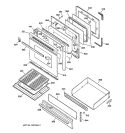 DOOR & DRAWER PARTS Diagram and Parts List for JGBP35BEW1BB  General Electric Range