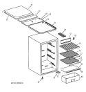 CABINET & SHELVES Diagram and Parts List for TAX4SNYBWH  General Electric Refrigerator