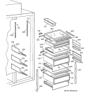 FRESH FOOD SECTION Diagram and Parts List for ZIS36NWA  General Electric Refrigerator