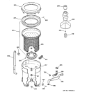 TUB, BASKET & AGITATOR Diagram and Parts List for WPSQ4160T6AA  General Electric Washer
