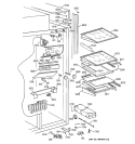FRESH FOOD SECTION Diagram and Parts List for ZISB48DYB  General Electric Refrigerator