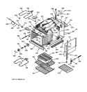 BODY PARTS Diagram and Parts List for JKP18AW2AA  General Electric Wall Oven