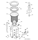 TUB, BASKET & AGITATOR Diagram and Parts List for WCCB2050TAAC  General Electric Washer