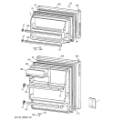 DOOR Diagram and Parts List for MTX14CYZCRAD  General Electric Refrigerator