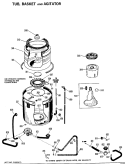 TUB, BASKET AND AGITATOR Diagram and Parts List for WWA5412GAL  General Electric Washer