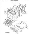DOOR & DRAWER PARTS Diagram and Parts List for JGBP80MEV2BC  General Electric Range