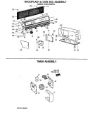 BACKSPLASH & COIN BOX ASSEMBLY Diagram and Parts List for WWC7500FCL  General Electric Washer