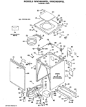CABINET ASM. Diagram and Parts List for WWC8000PBL  General Electric Washer